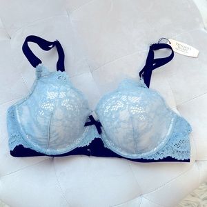 New Victoria’s Secret Dream Angels Lined Demi/Demi-Bustle Double Lace Bra NWT